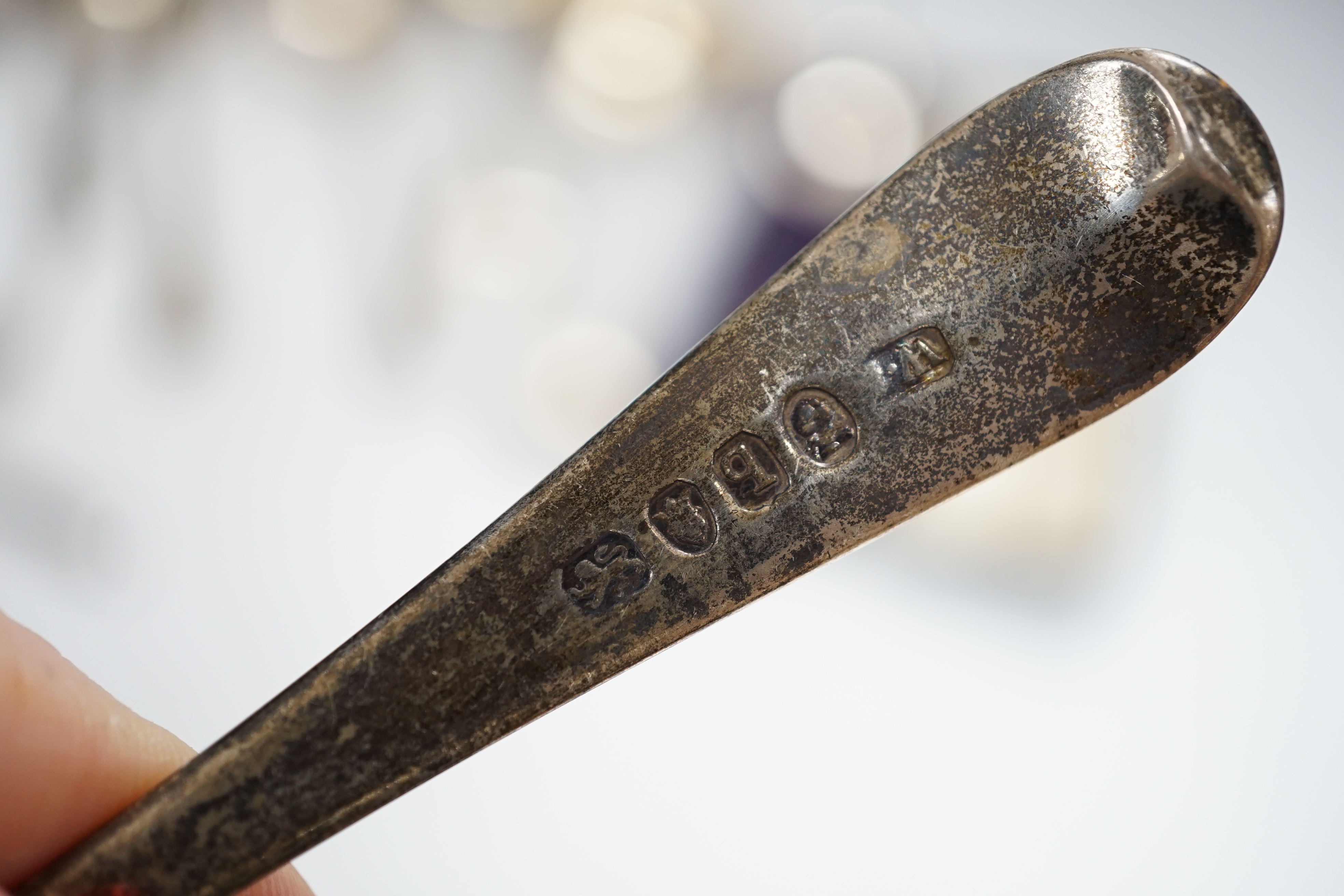 A small group of assorted silver flatware, including pair of fiddle and thread pattern sauce ladles, Elizabeth Eaton, London, 1848